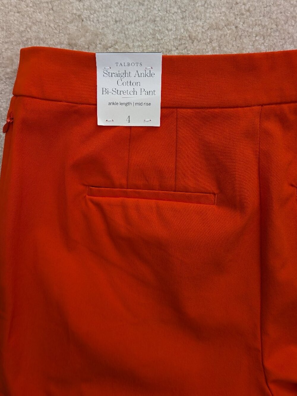 NWT Talbots straight orange pants 4 - Picture 7 of 12